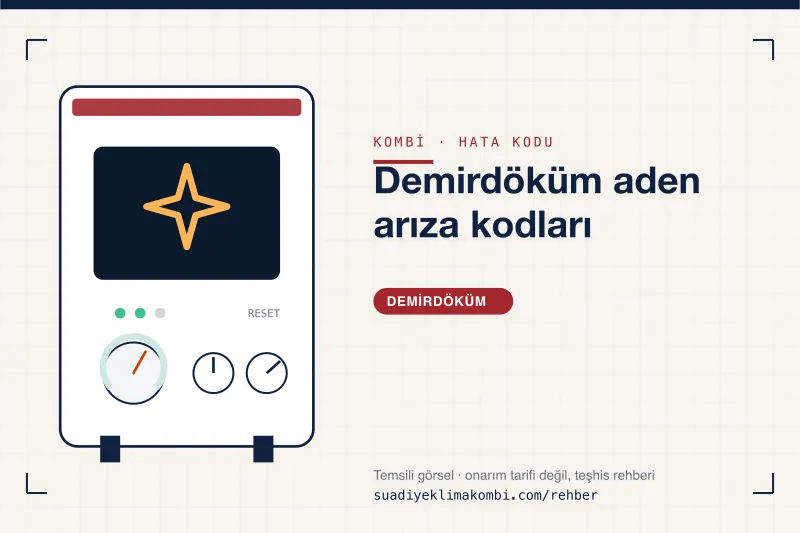 Temsili görsel: Demirdöküm kombi paneli ve hata kodu okuma kartı, "Demirdöküm aden arıza kodları"