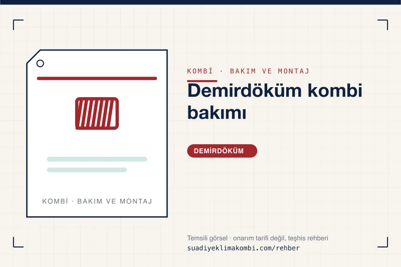 Temsili görsel: "Demirdöküm kombi bakımı" konulu kombi rehber kartı, bakım ve montaj