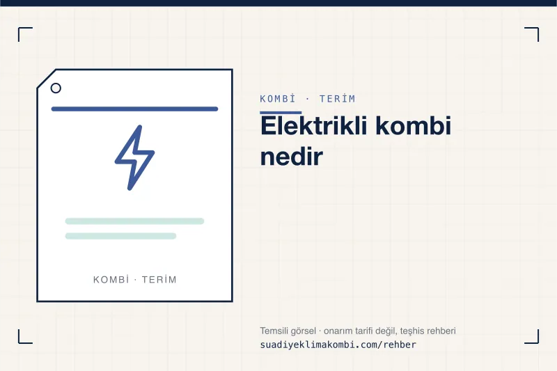 Temsili görsel: "Elektrikli kombi nedir" konulu kombi rehber kartı, terim