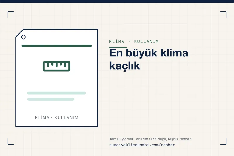 Temsili görsel: "En büyük klima kaçlık" konulu klima rehber kartı, kullanım
