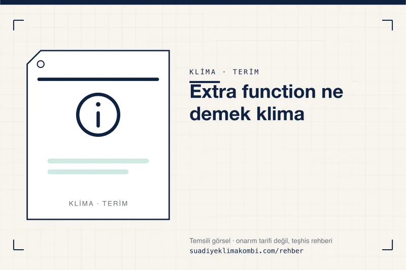 Temsili görsel: "Extra function ne demek klima" konulu klima rehber kartı, terim
