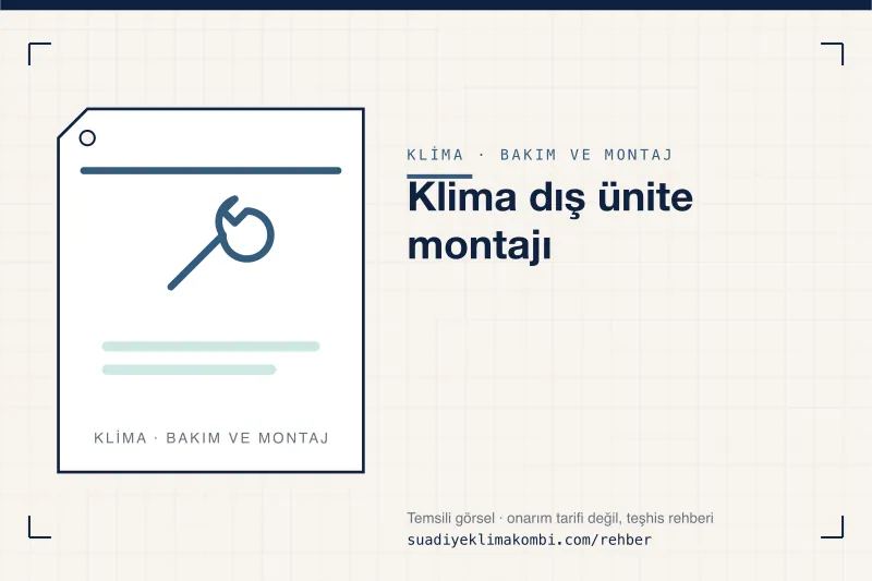 Temsili görsel: "Klima dış ünite montajı" konulu klima rehber kartı, bakım ve montaj