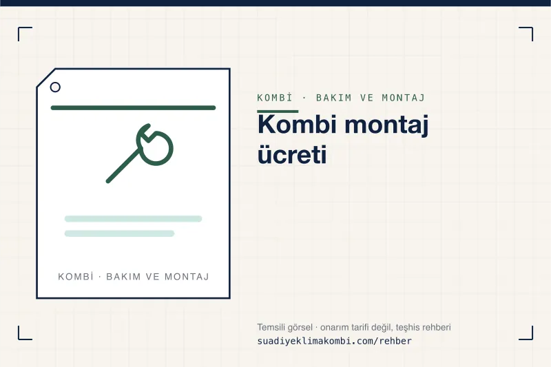 Temsili görsel: "Kombi montaj ücreti" konulu kombi rehber kartı, bakım ve montaj