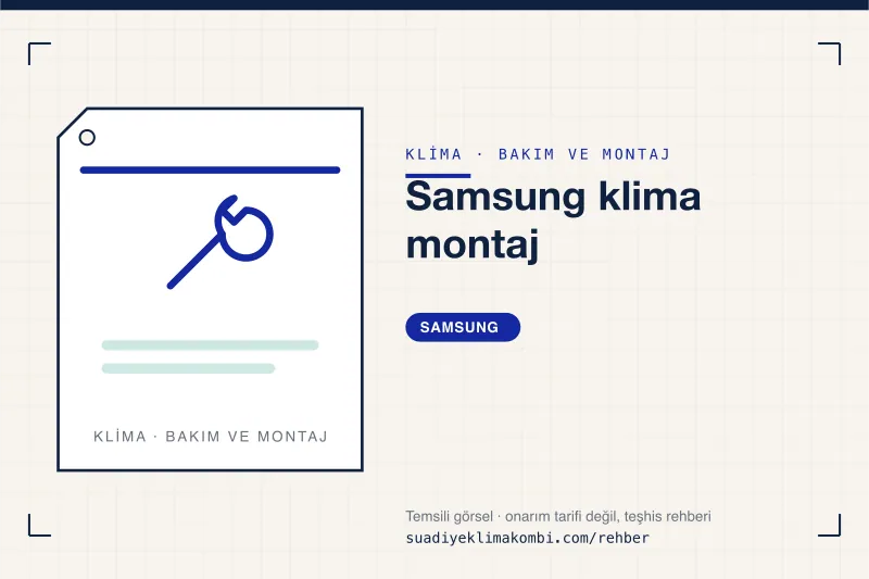 Temsili görsel: "Samsung klima montaj" konulu klima rehber kartı, bakım ve montaj