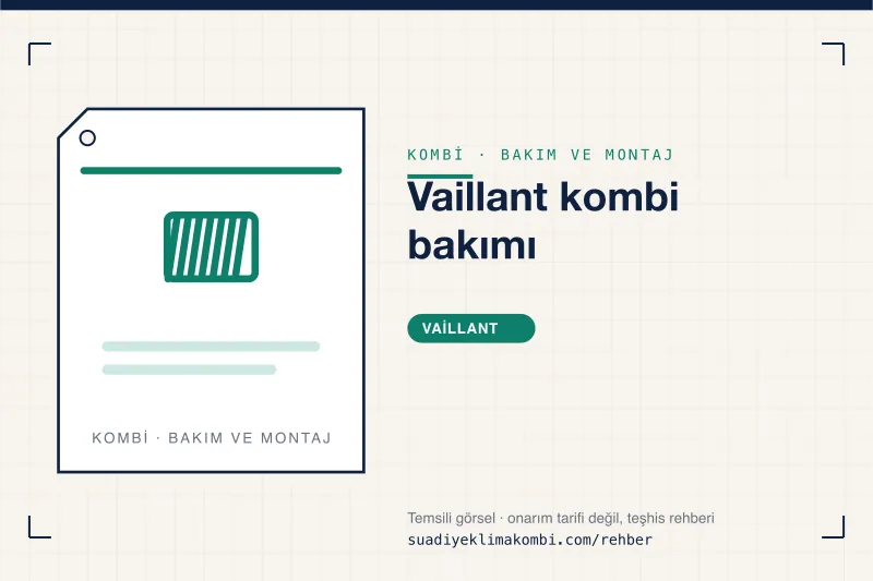 Temsili görsel: "Vaillant kombi bakımı" konulu kombi rehber kartı, bakım ve montaj